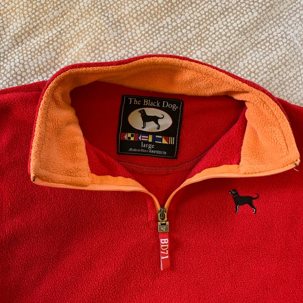 The Black Dog Red Fleece Sweater